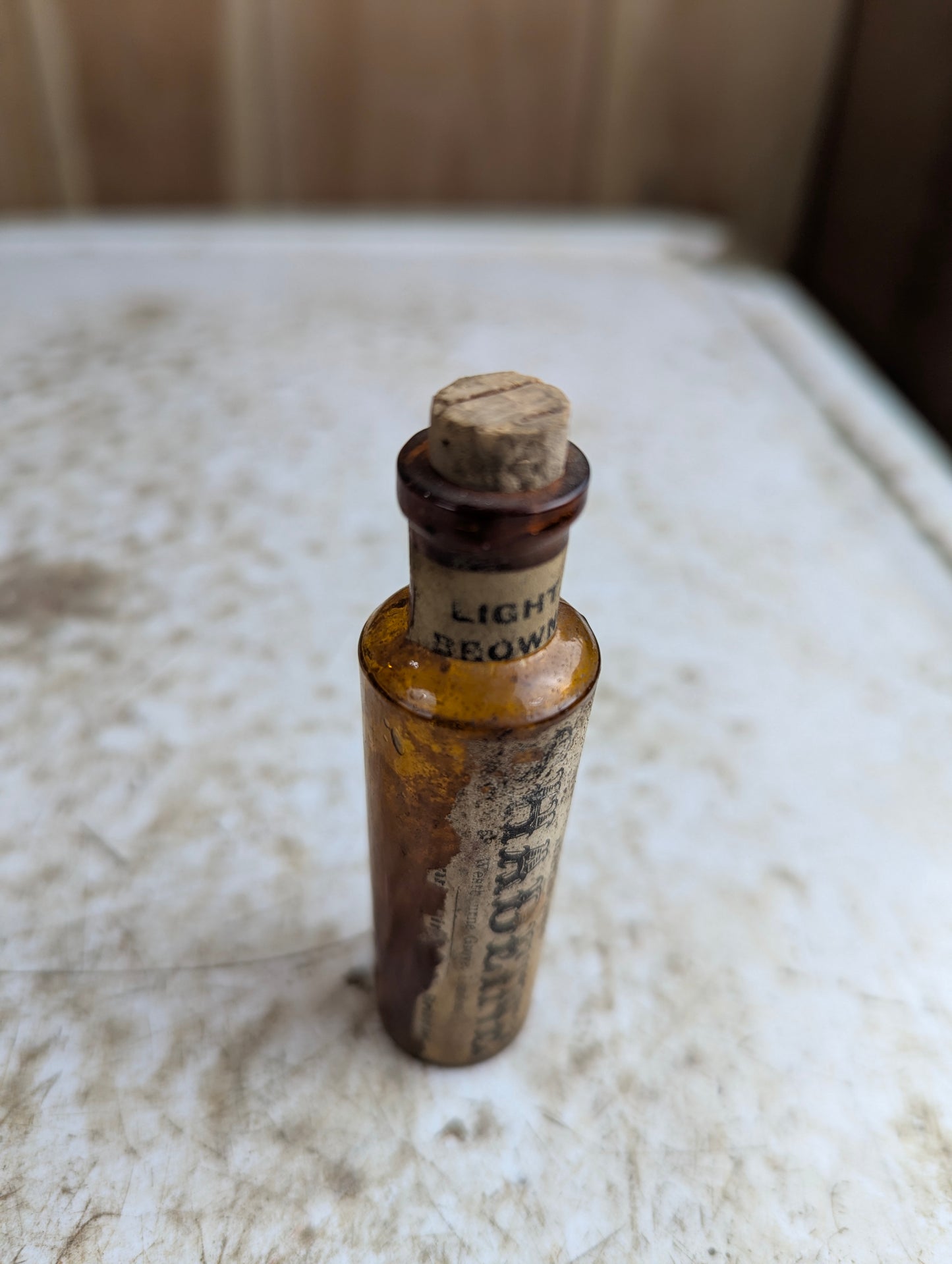 1890s Alexandre's Shadeine Light Brown Hair Dye Bottle with Original Label and Stopper