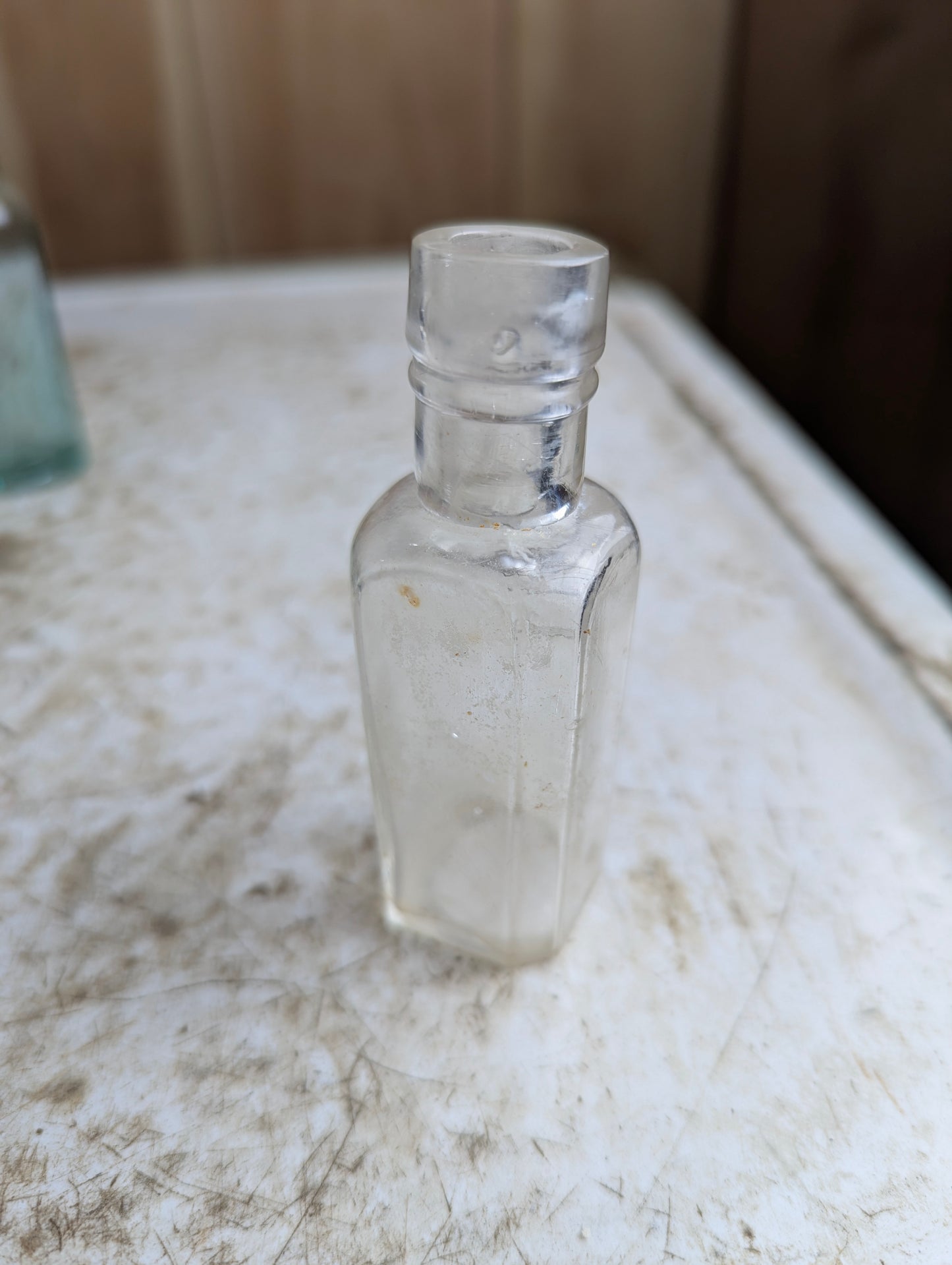 Small Antique H.P. Sauce Embossed Glass Sample Bottle