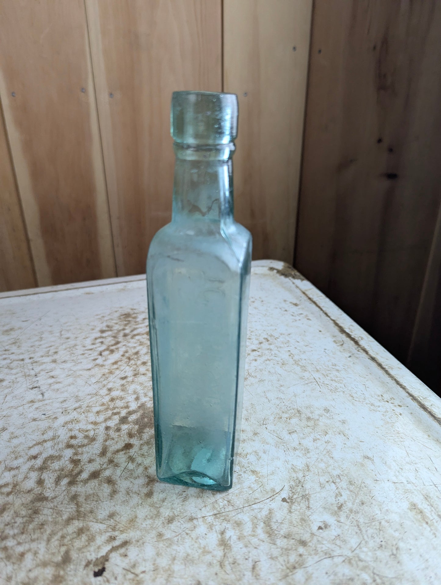 Antique 1900s Garton's HP Sauce Embossed Aqua Glass Bottle