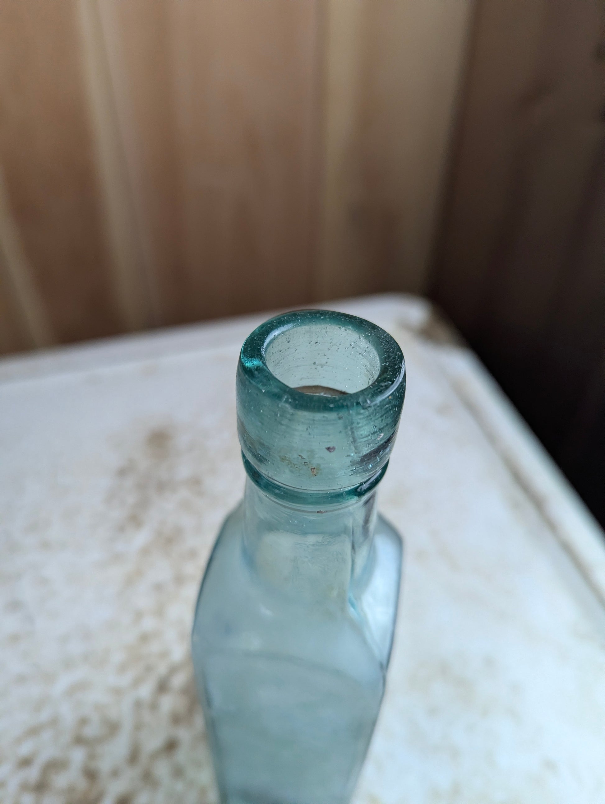 Antique 1900s Garton's HP Sauce Embossed Aqua Glass Bottle