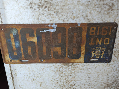 Antique 1918 Ontario License Plate