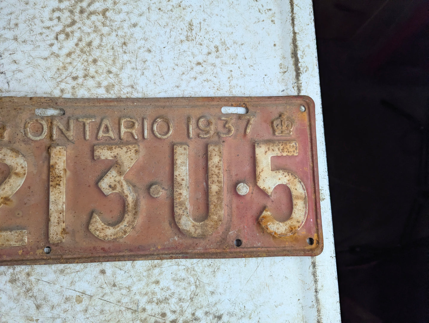 1937 Ontario License Plate