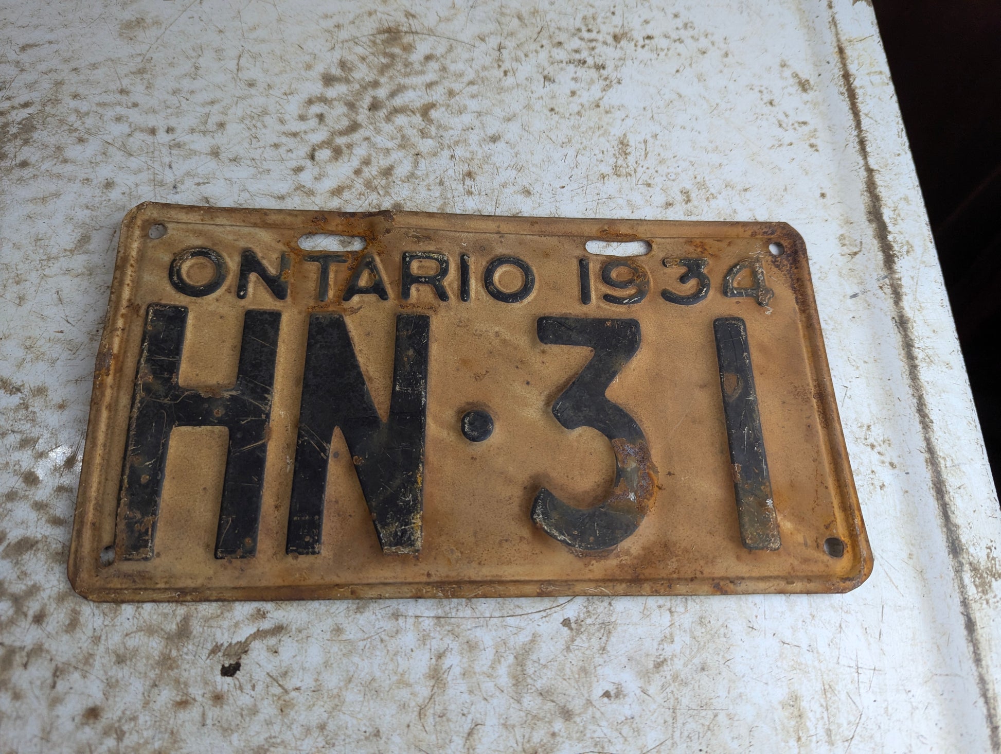 1934 Ontario License Plate