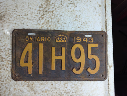 1943 Ontario Wartime License Plate