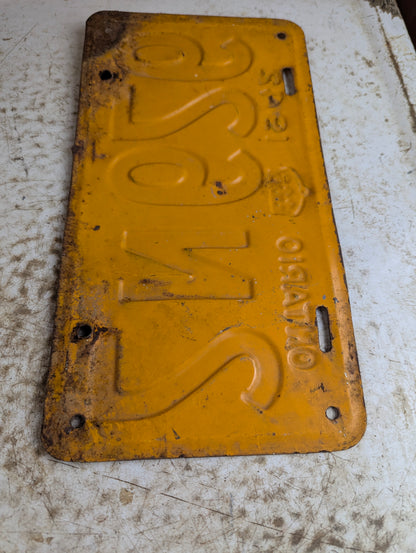 1942 Ontario Wartime License Plate