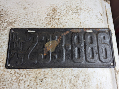 Antique 1925 Ontario Passenger License Plate