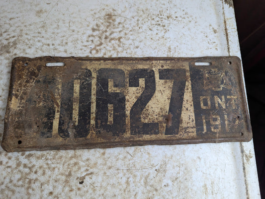 Antique 1918 Ontario License Plate
