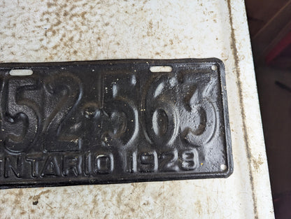 1928 Ontario License Plate