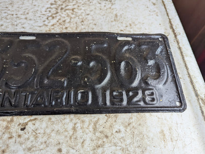 1928 Ontario License Plate