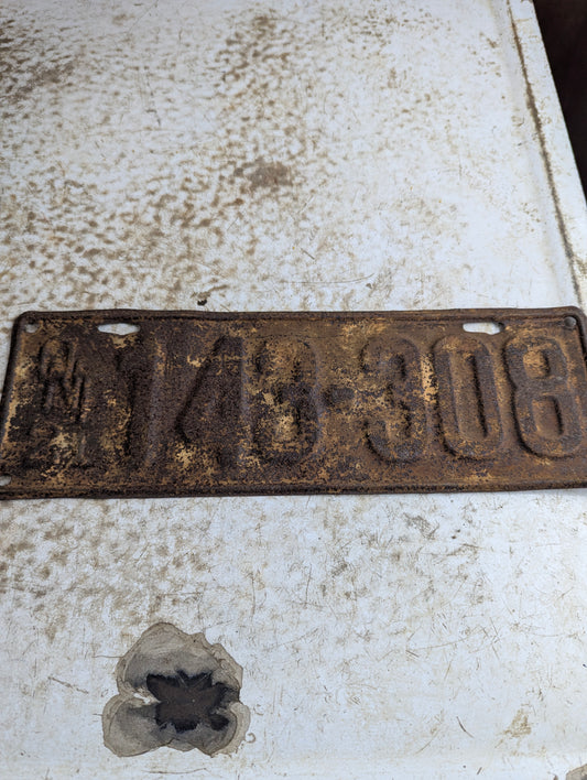 1921 Ontario License Plate