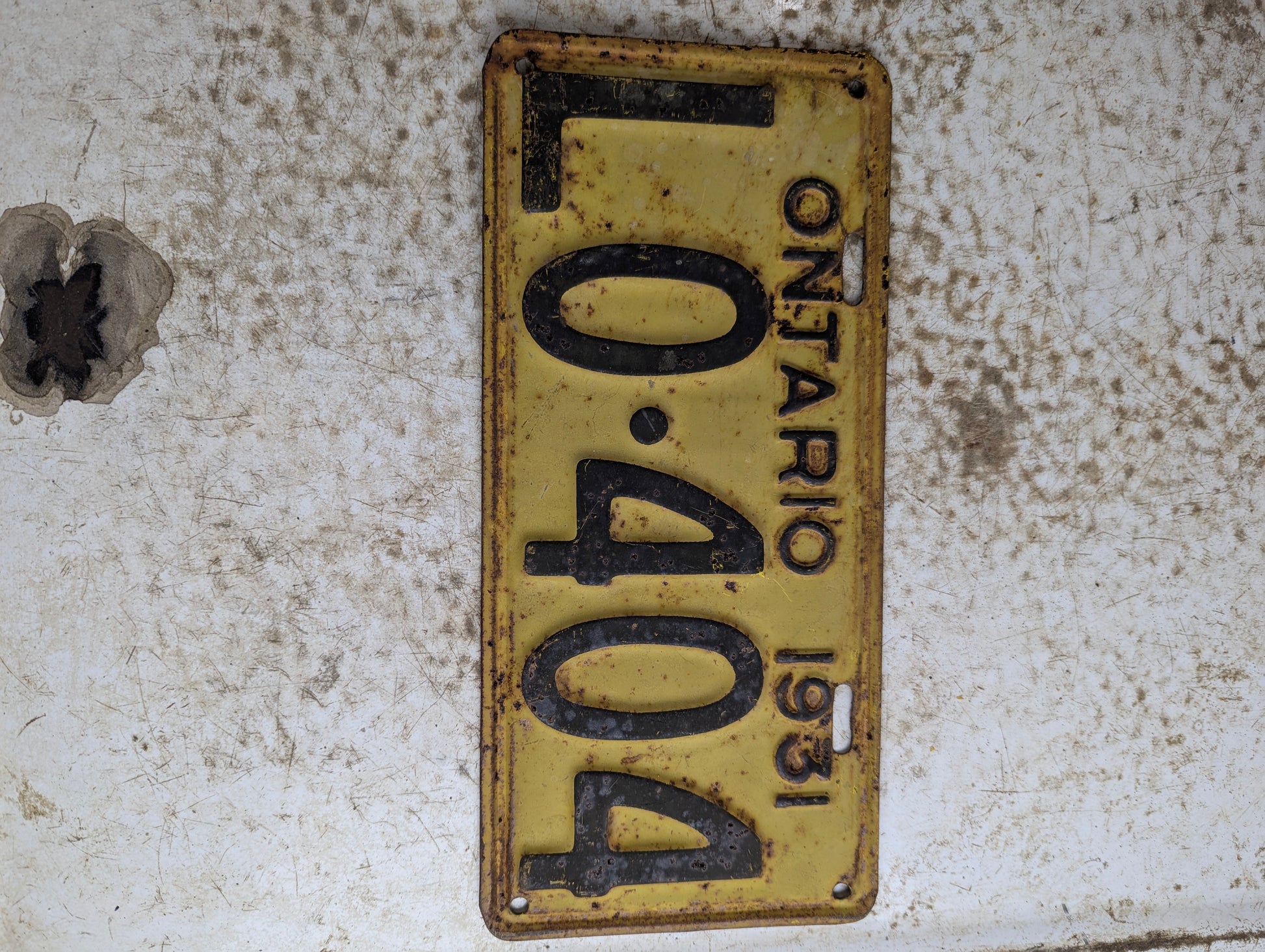 1931 Ontario License Plate
