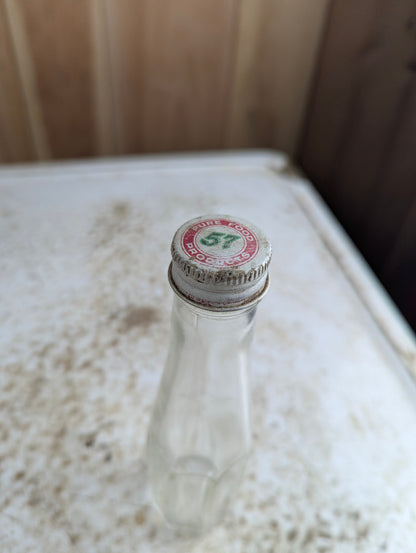 Vintage Small Heinz Glass Ketchup Bottle with Lid