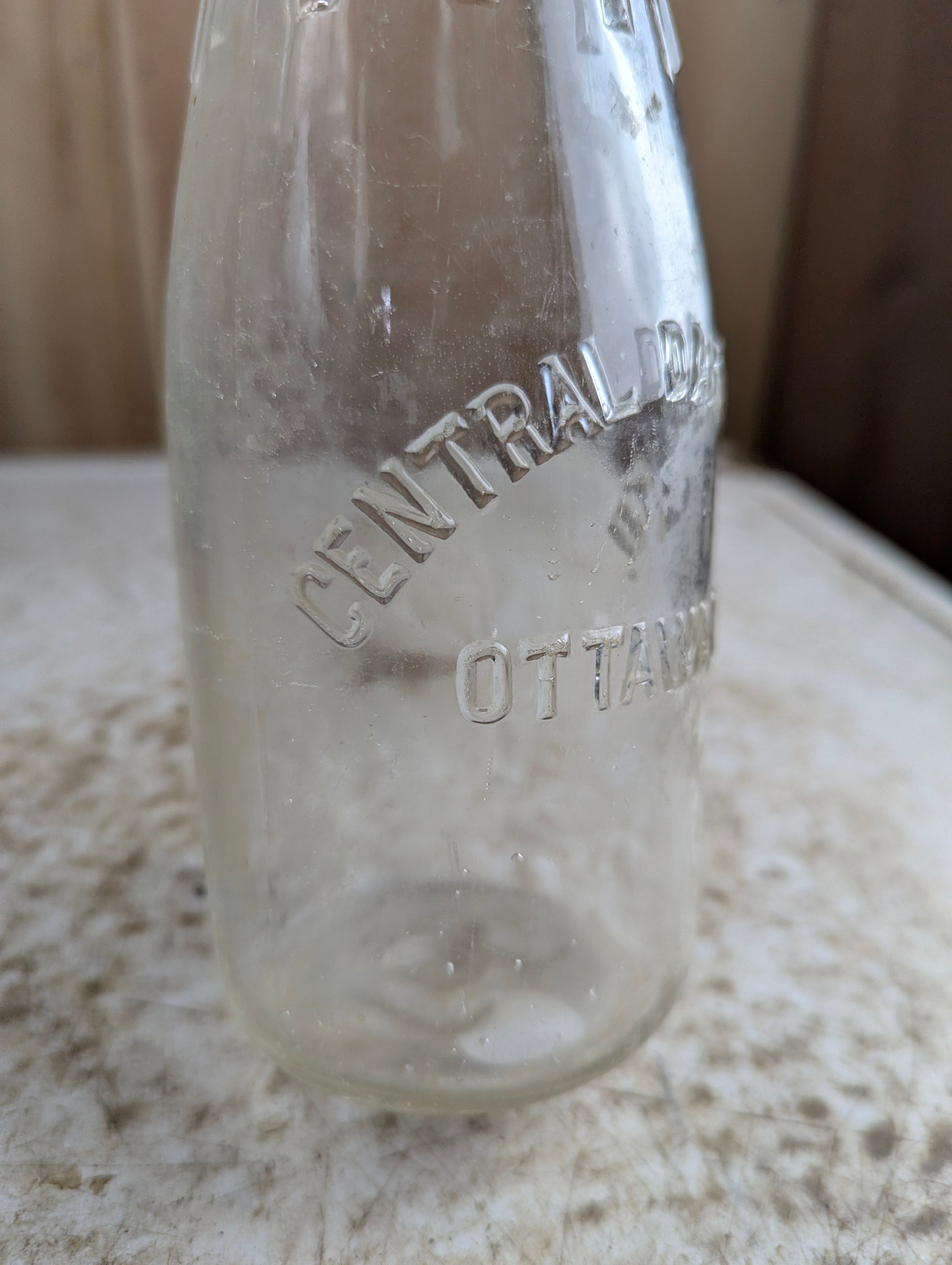 Vintage Central Dairies Ottawa Ontario Pint Milk Bottle