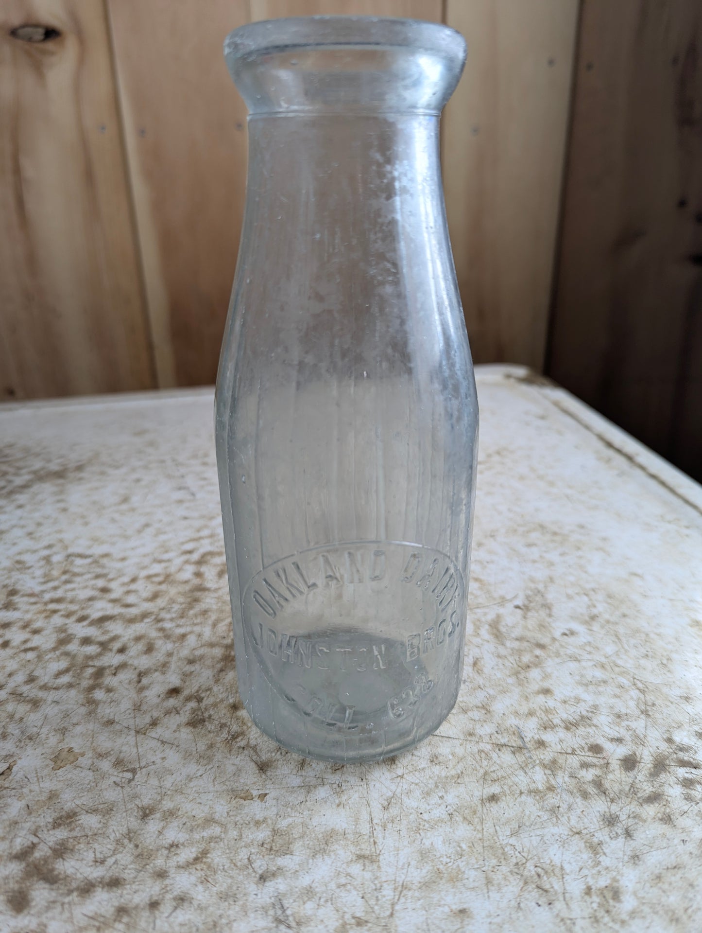 Vintage Oakland Dairy Embossed Pint Milk Bottle
