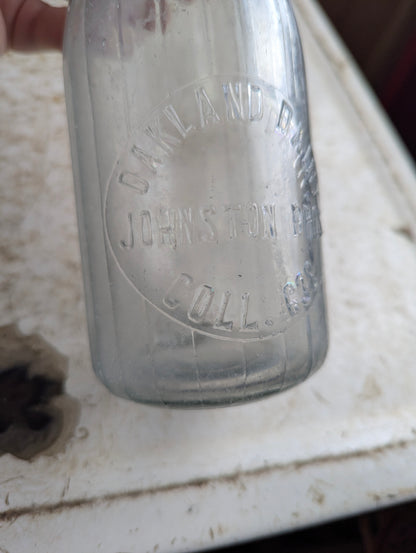 Vintage Oakland Dairy Embossed Pint Milk Bottle