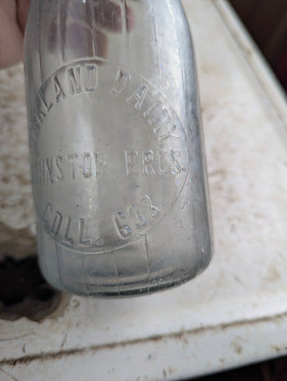 Vintage Oakland Dairy Embossed Pint Milk Bottle