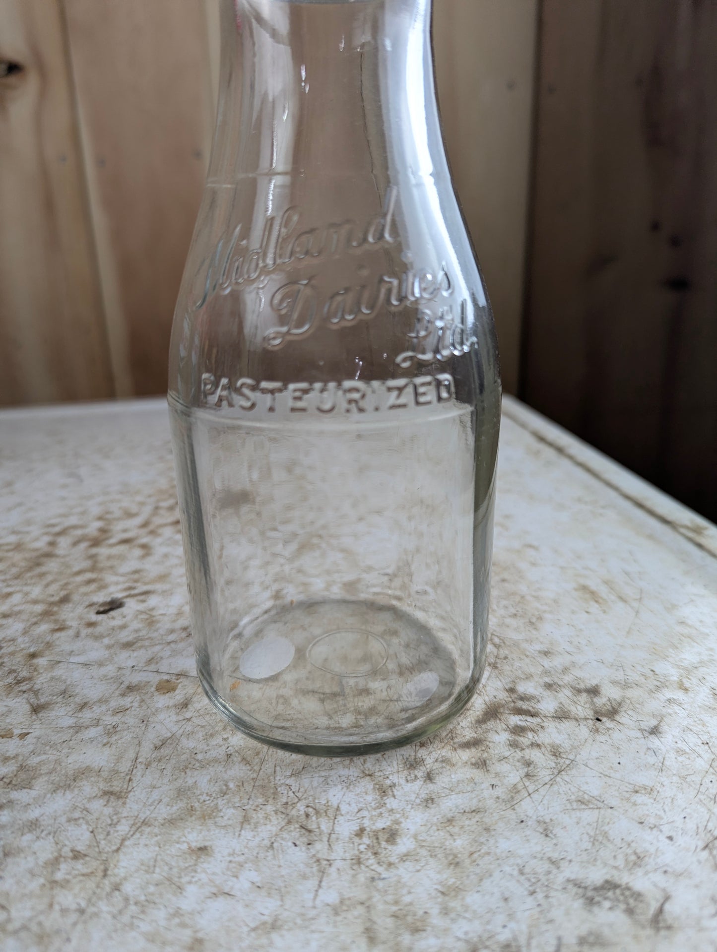 Vintage Midland Dairies Ontario Embossed Pint Milk Bottle