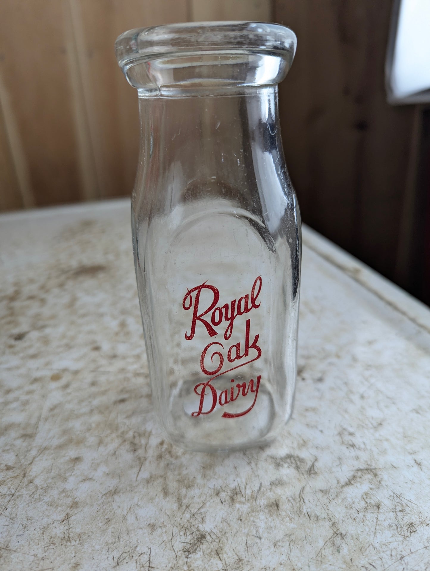 Vintage Royal Oak Dairy Hamilton Pyroglaze Half-Pint Milk Bottle
