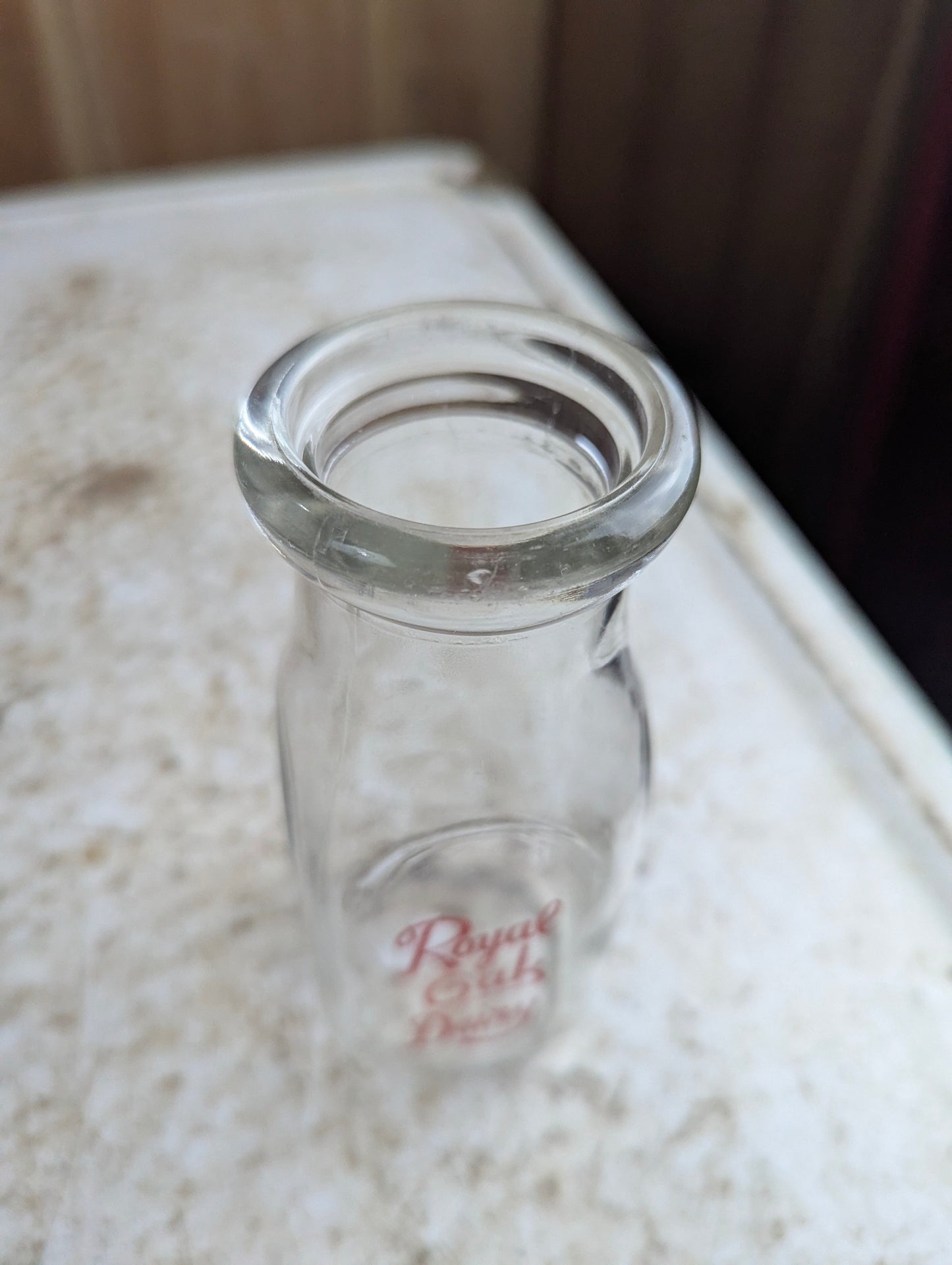 Vintage Royal Oak Dairy Hamilton Pyroglaze Half-Pint Milk Bottle