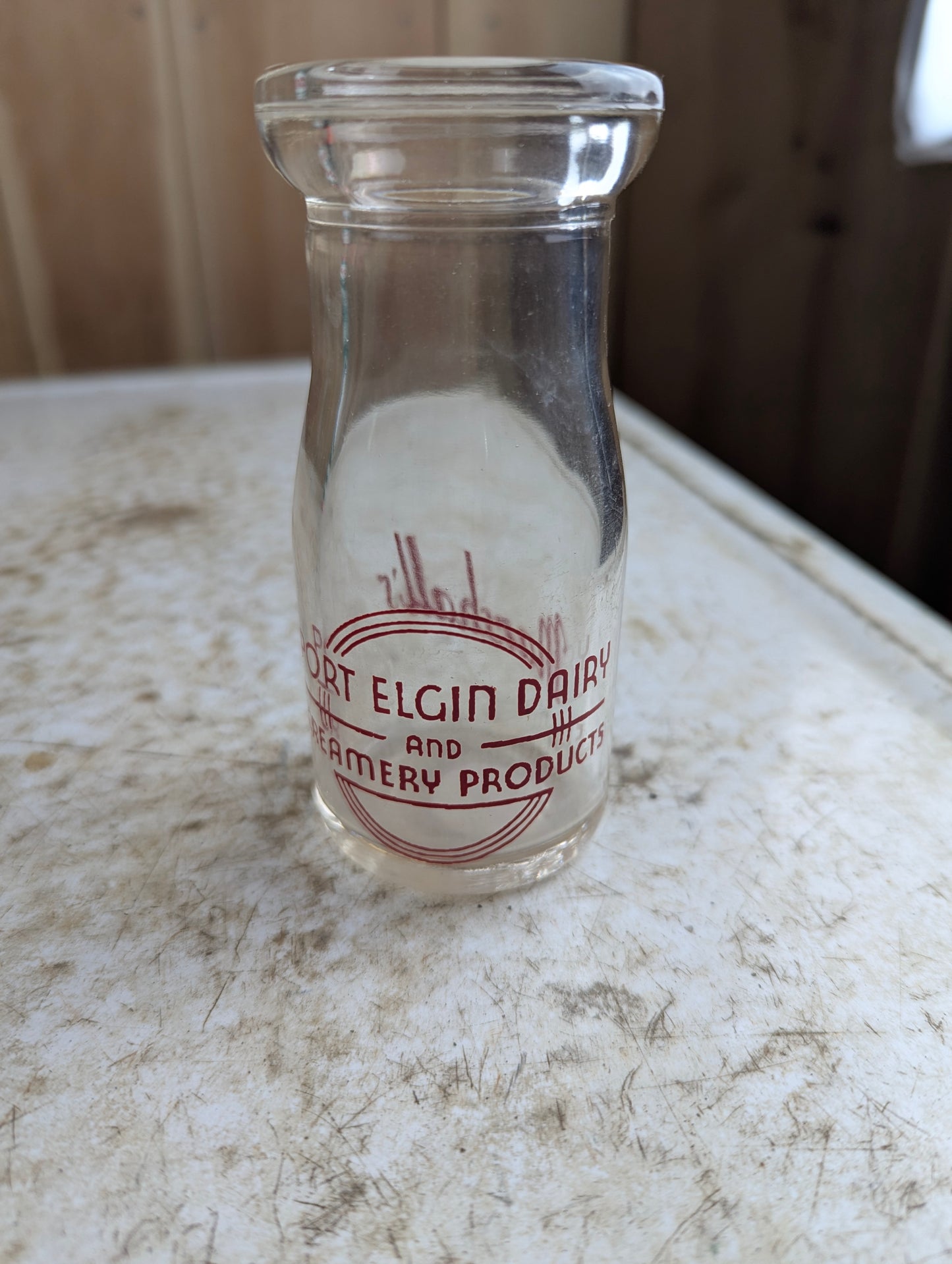 Vintage Marshall's Port Elgin Dairy Pyroglaze Quarter-Pint Milk Bottle