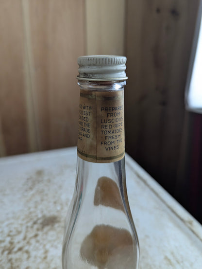 1930s Libby's Tomato Catchup 12oz Ketchup Bottle with Original Label and Cap