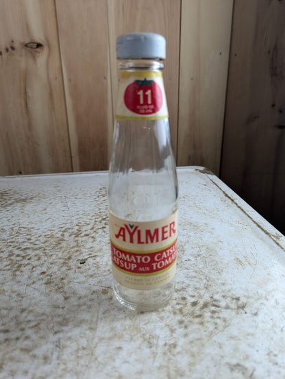 1940s Aylmer Tomato Catsup 11oz Ketchup Bottle with Original Label and Cap