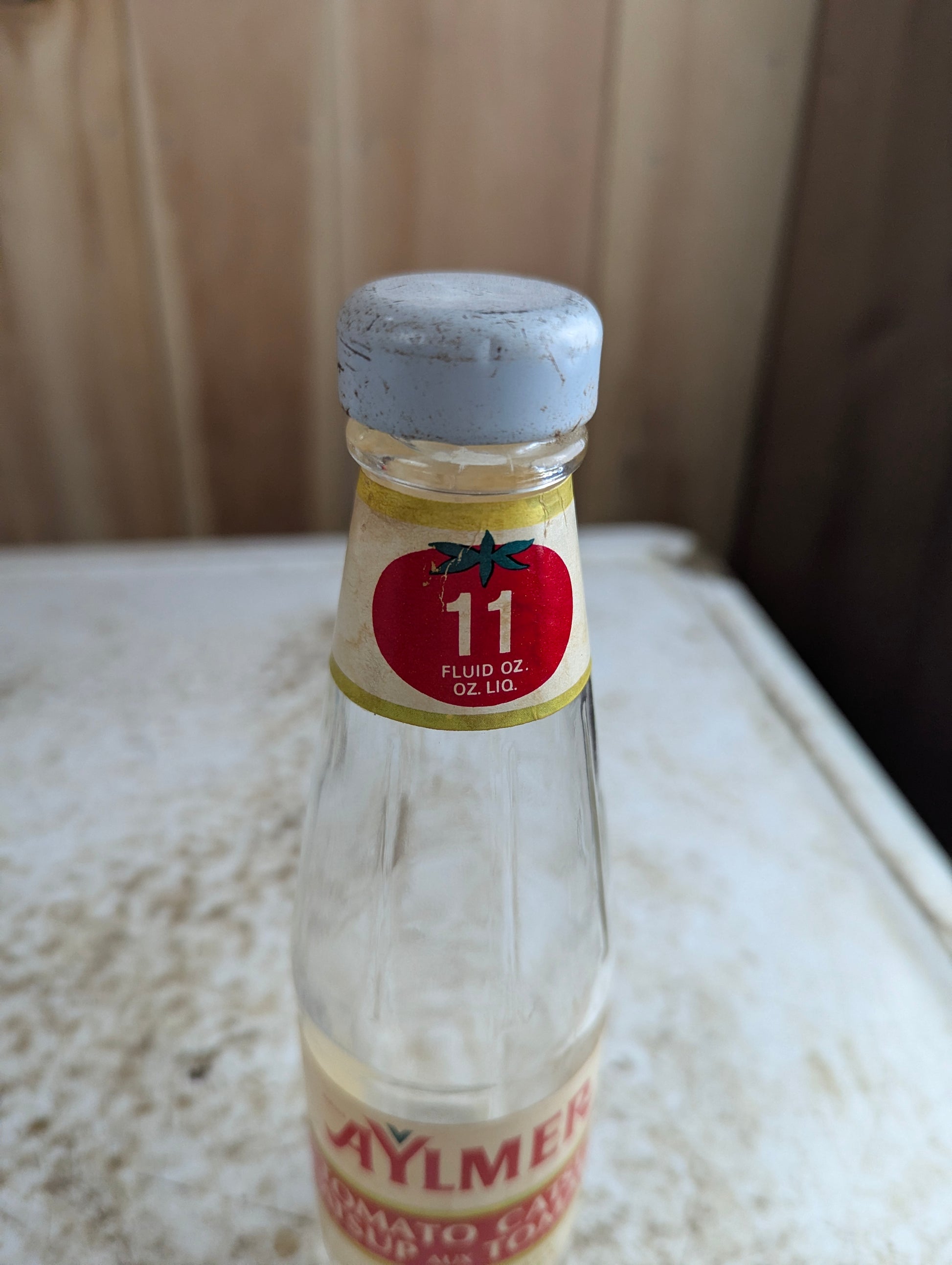 1940s Aylmer Tomato Catsup 11oz Ketchup Bottle with Original Label and Cap