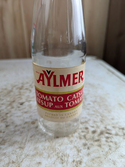 1940s Aylmer Tomato Catsup 11oz Ketchup Bottle with Original Label and Cap