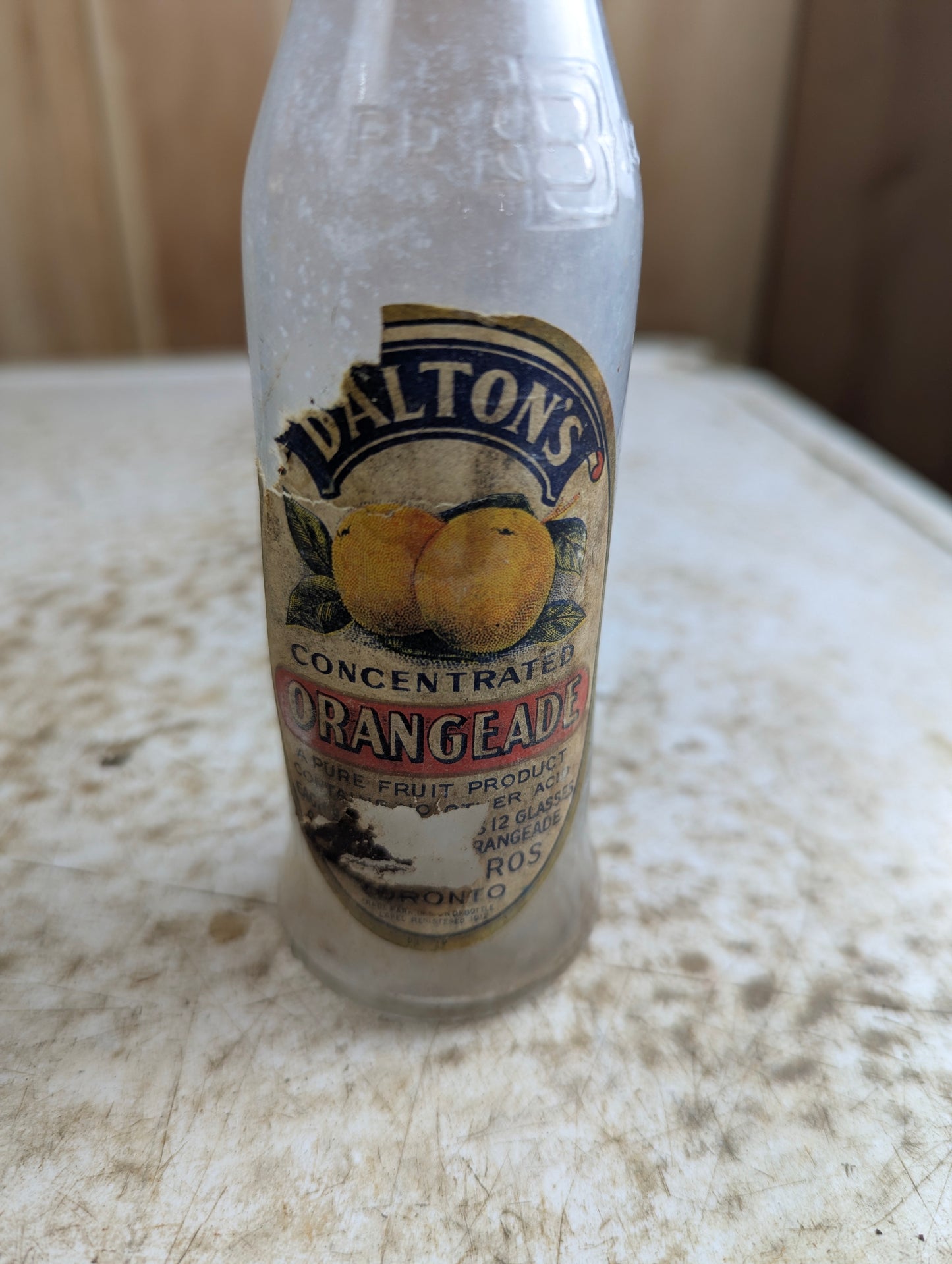 1910s Dalton's Orangeade Glass Bottle with Original Label