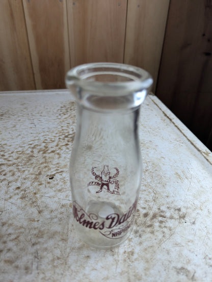 Vintage Holmes Dairy Napanee Pyroglaze Half-Pint Milk Bottle