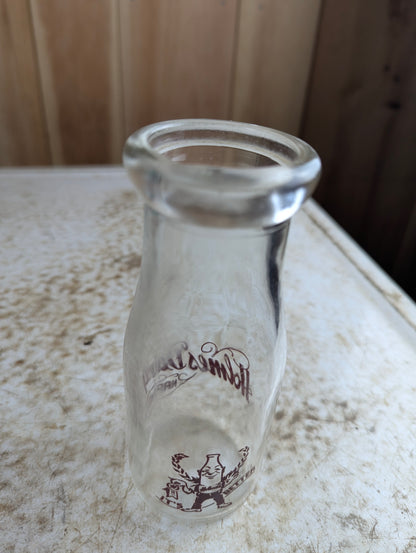 Vintage Holmes Dairy Napanee Pyroglaze Half-Pint Milk Bottle