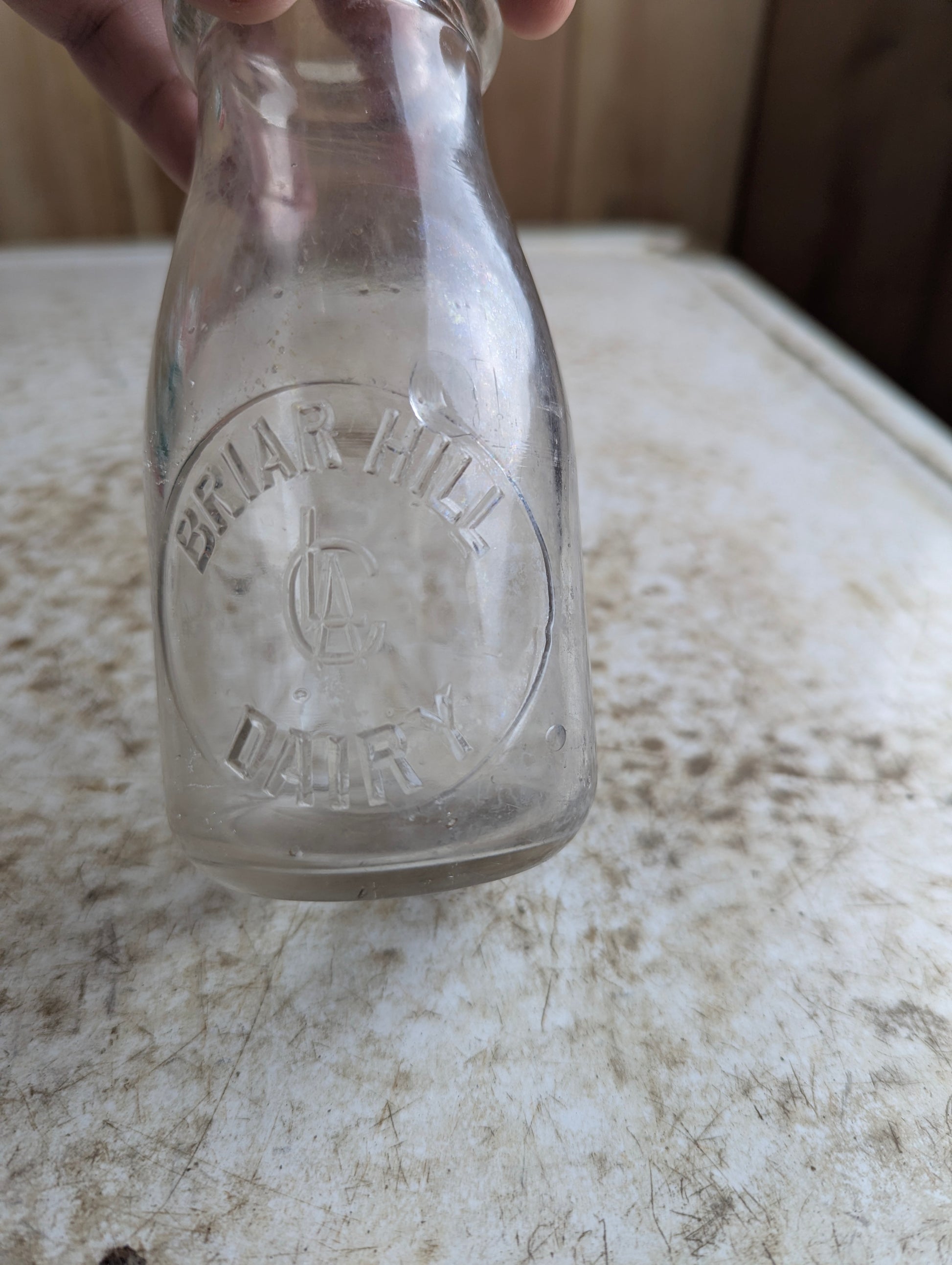 Vintage Briar Hill Dairy Toronto Embossed Half-Pint Milk Bottle