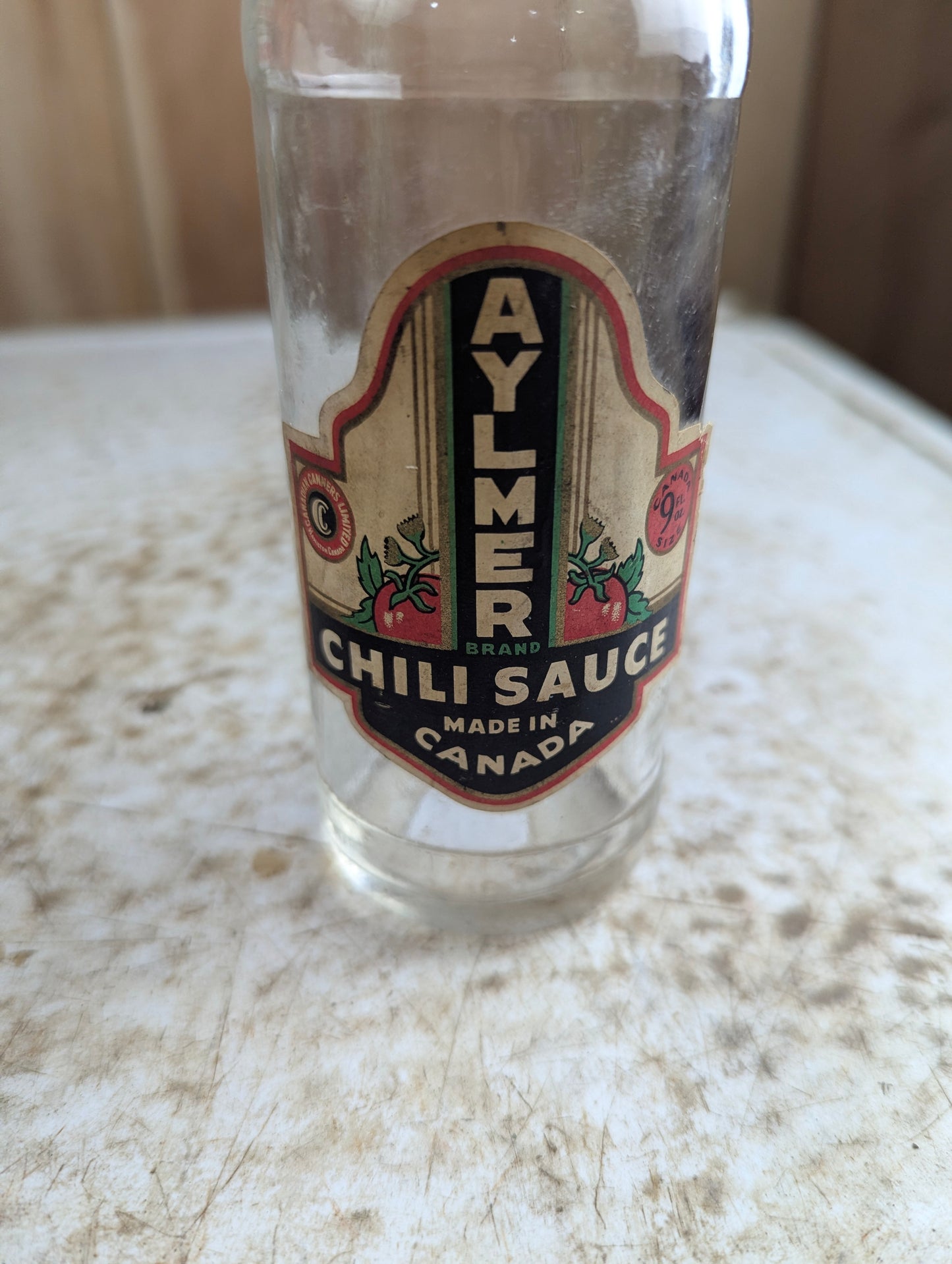 1940s Aylmer Chili Sauce 9oz with Original Label and Cap