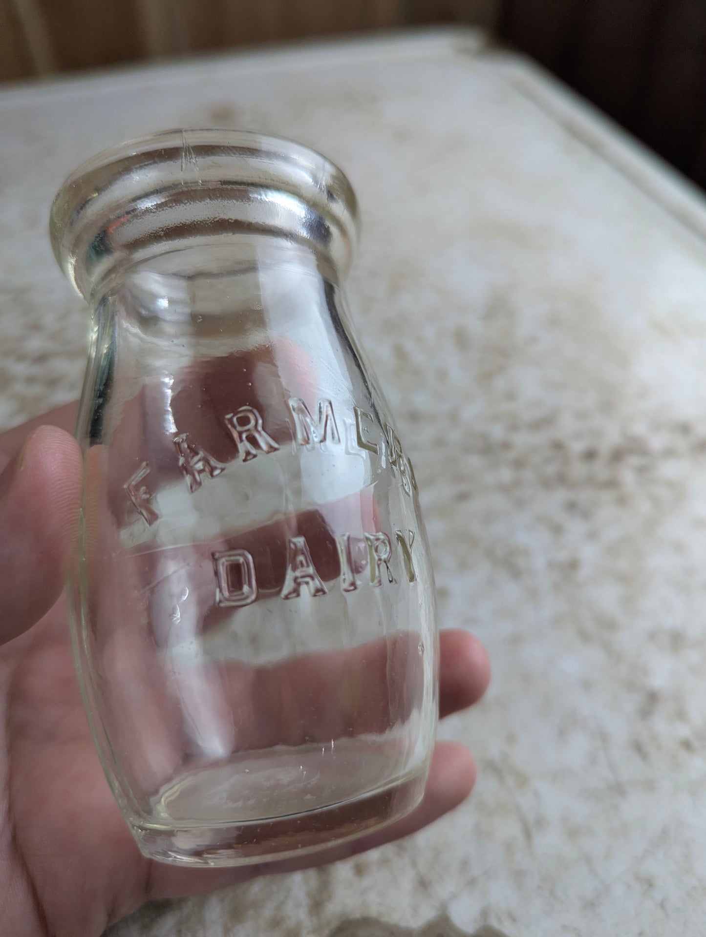 Antique Farmer's Dairy Toronto Embossed Quarter-Pint Milk Bottle