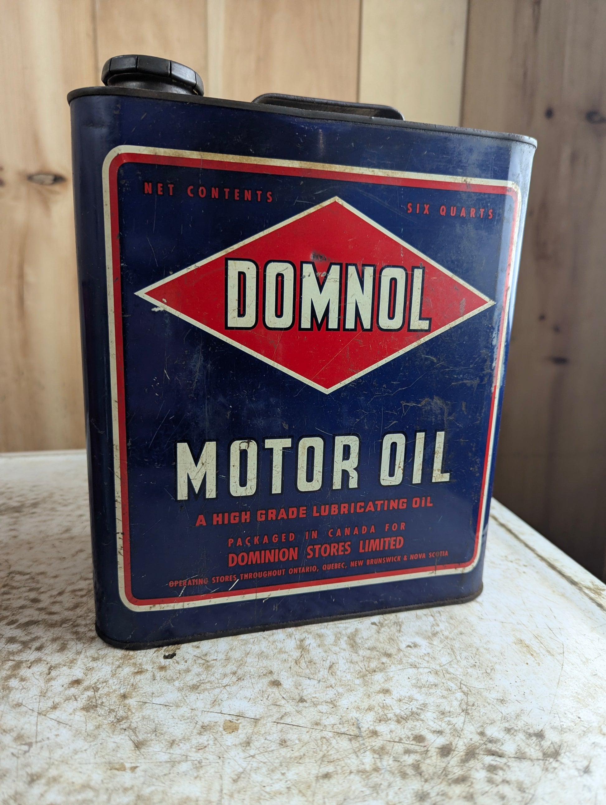 Vintage Domnol Motor Oil 6-Quart Can