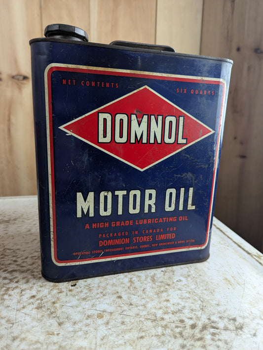 Vintage Domnol Motor Oil 6-Quart Can