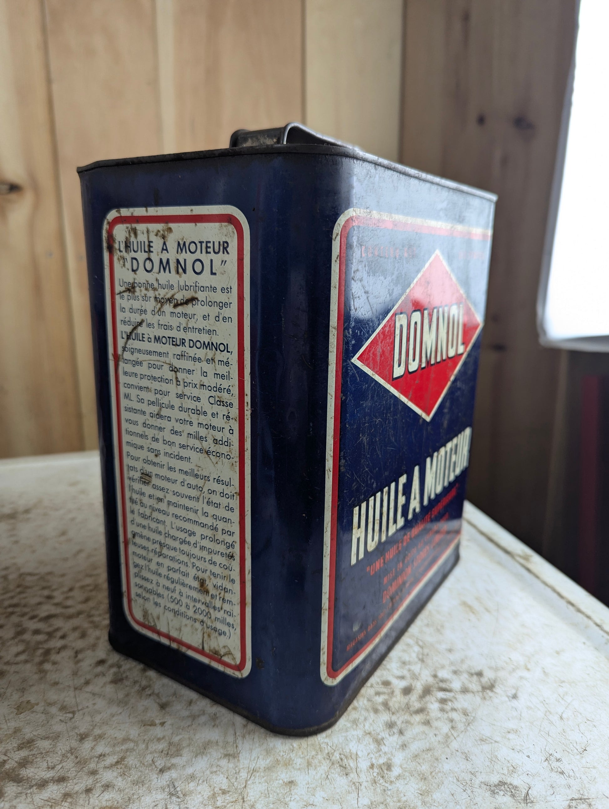 Vintage Domnol Motor Oil 6-Quart Can