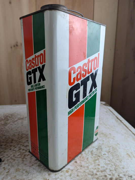 Vintage Castrol GTX High Performance Motor Oil Gallon Tin