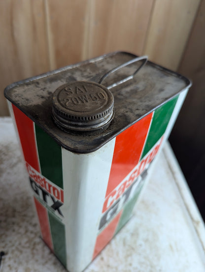 Vintage Castrol GTX High Performance Motor Oil Gallon Tin
