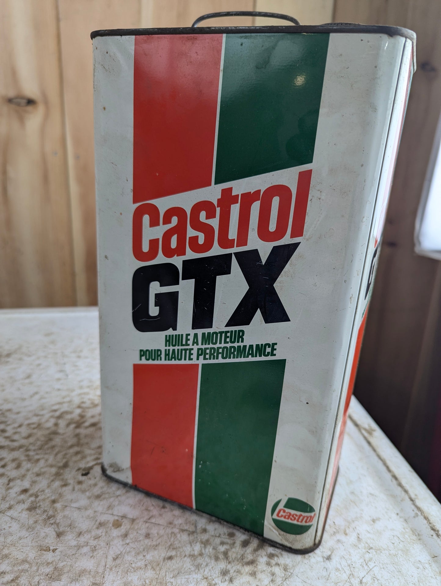 Vintage Castrol GTX High Performance Motor Oil Gallon Tin