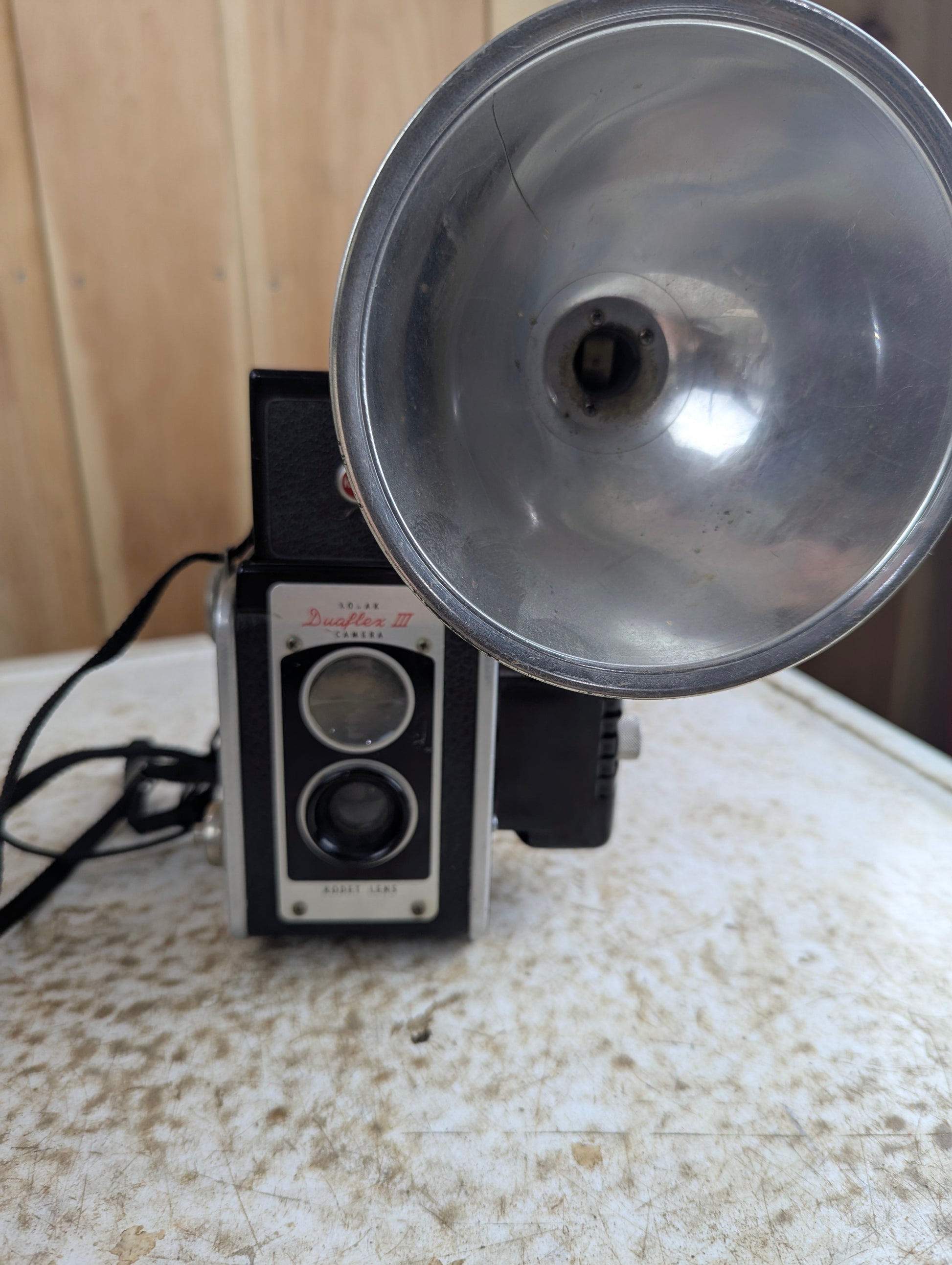 Kodak Duaflex III Camera with Kodalite Flasholder and Carrying Strap