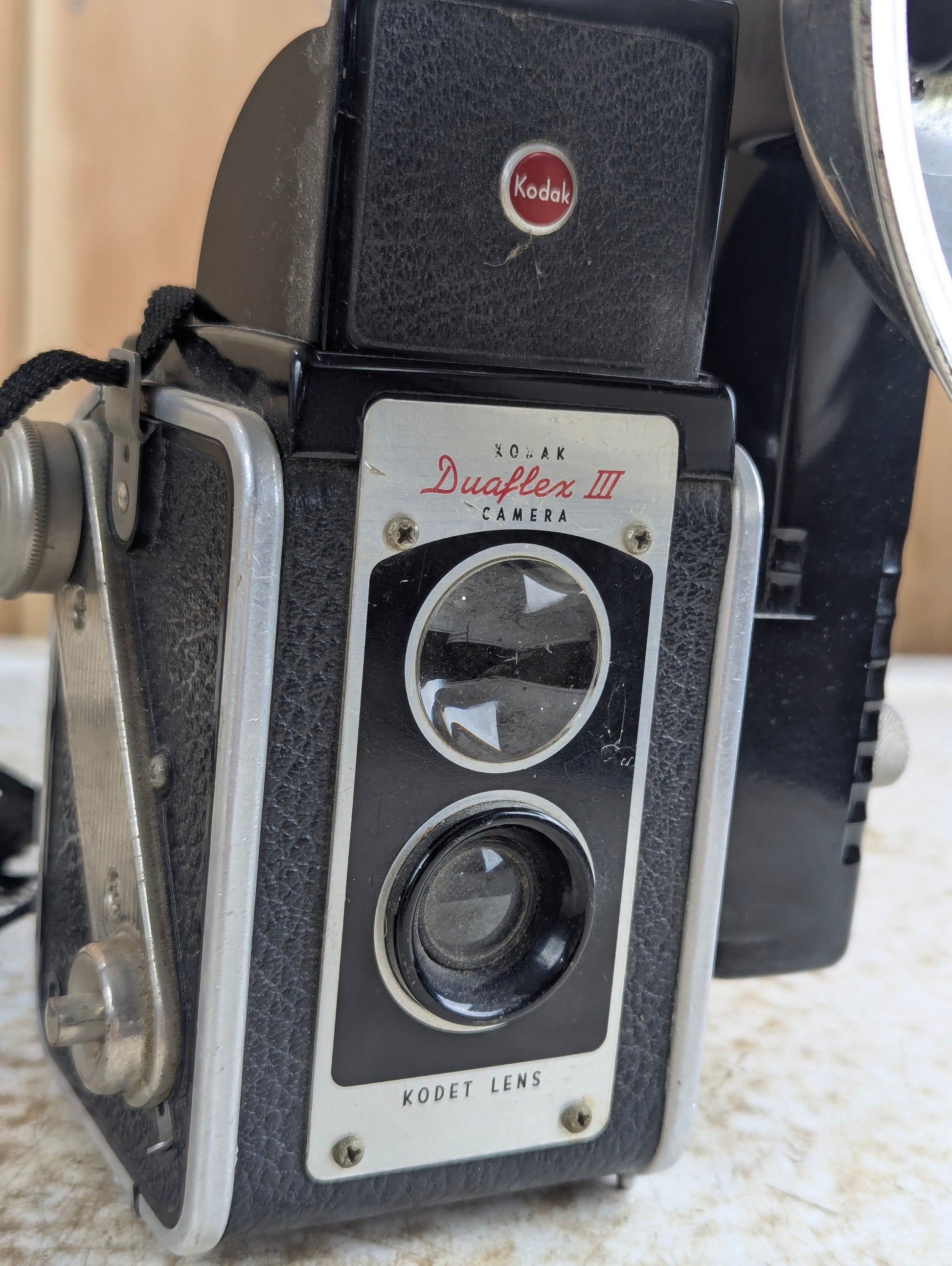 Kodak Duaflex III Camera with Kodalite Flasholder and Carrying Strap