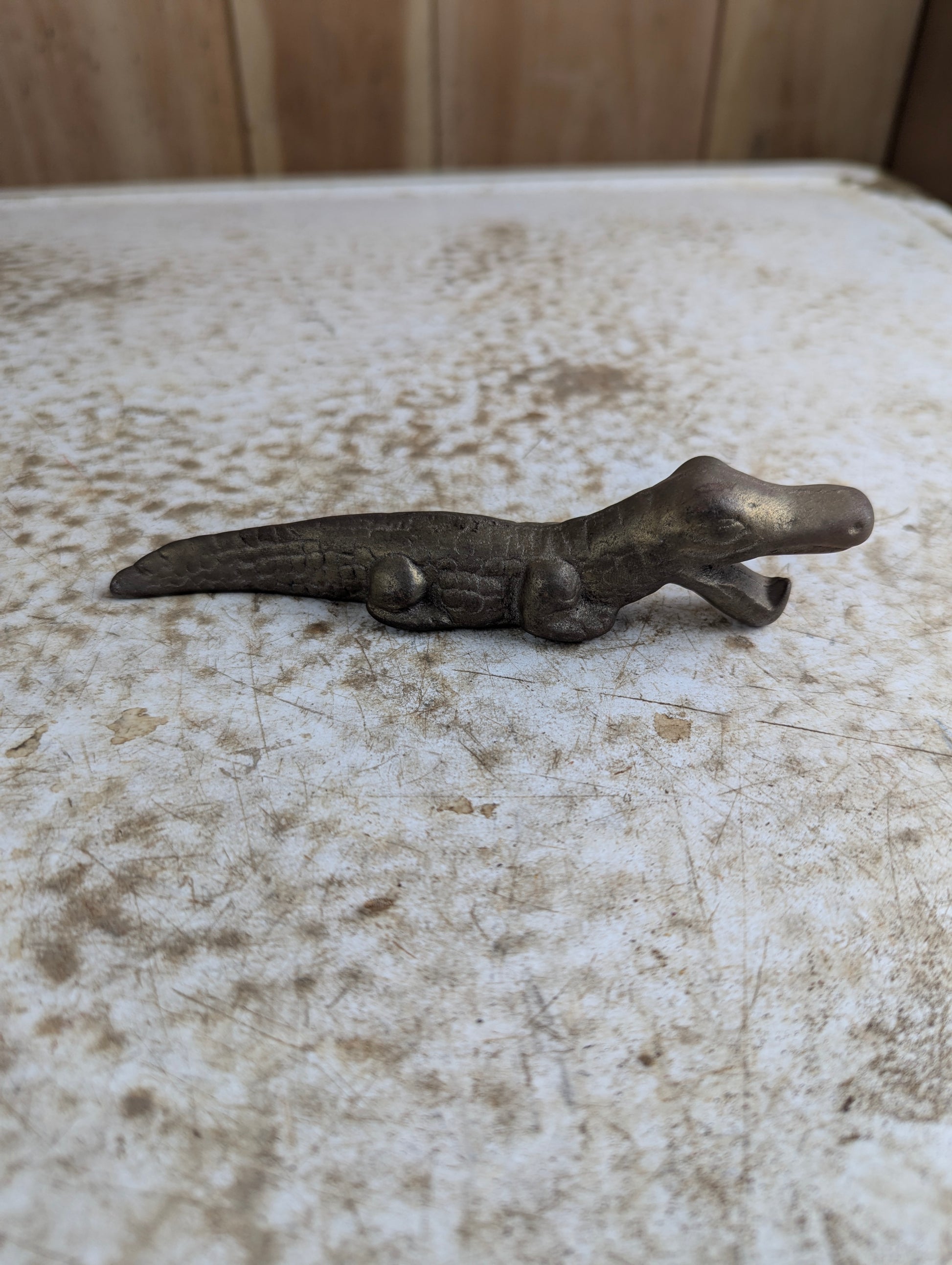 6" Brass Crocodile Bottle Opener