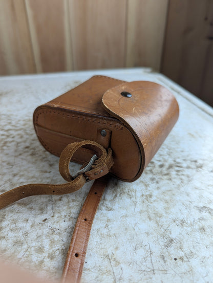 Vintage Chartes Paris Brass Binoculars in Leather Case