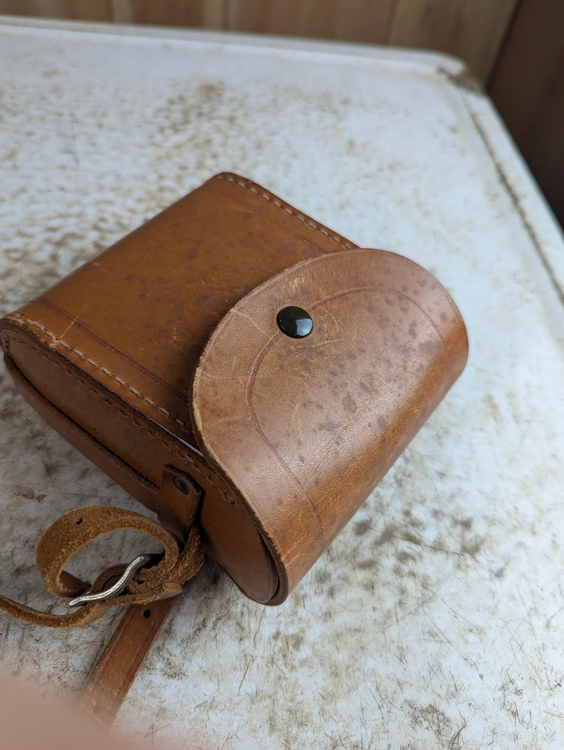 Vintage Chartes Paris Brass Binoculars in Leather Case