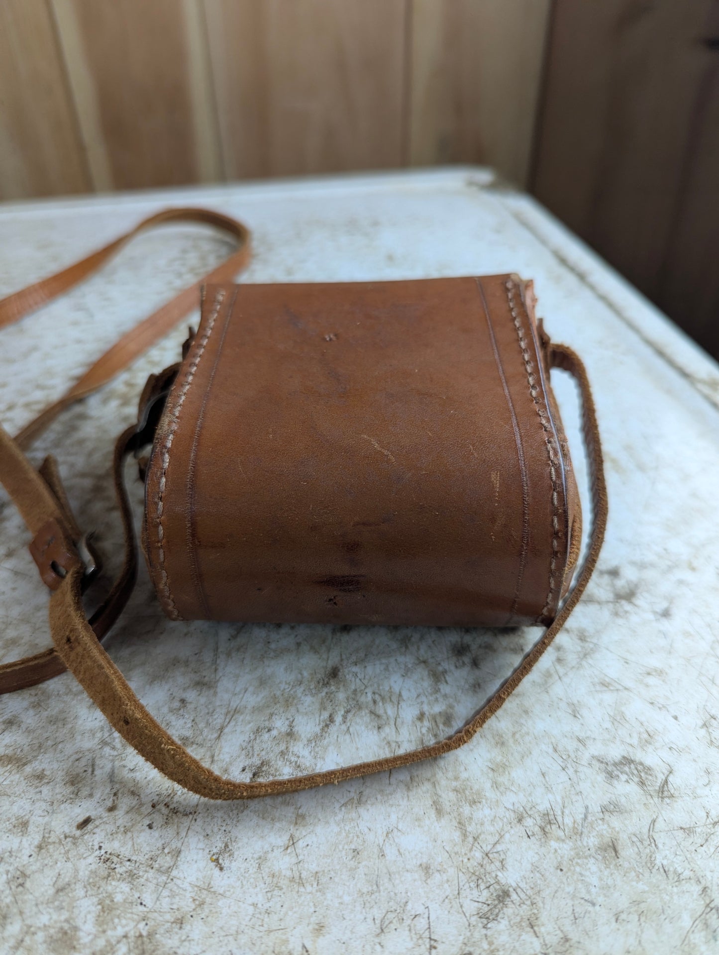 Vintage Chartes Paris Brass Binoculars in Leather Case