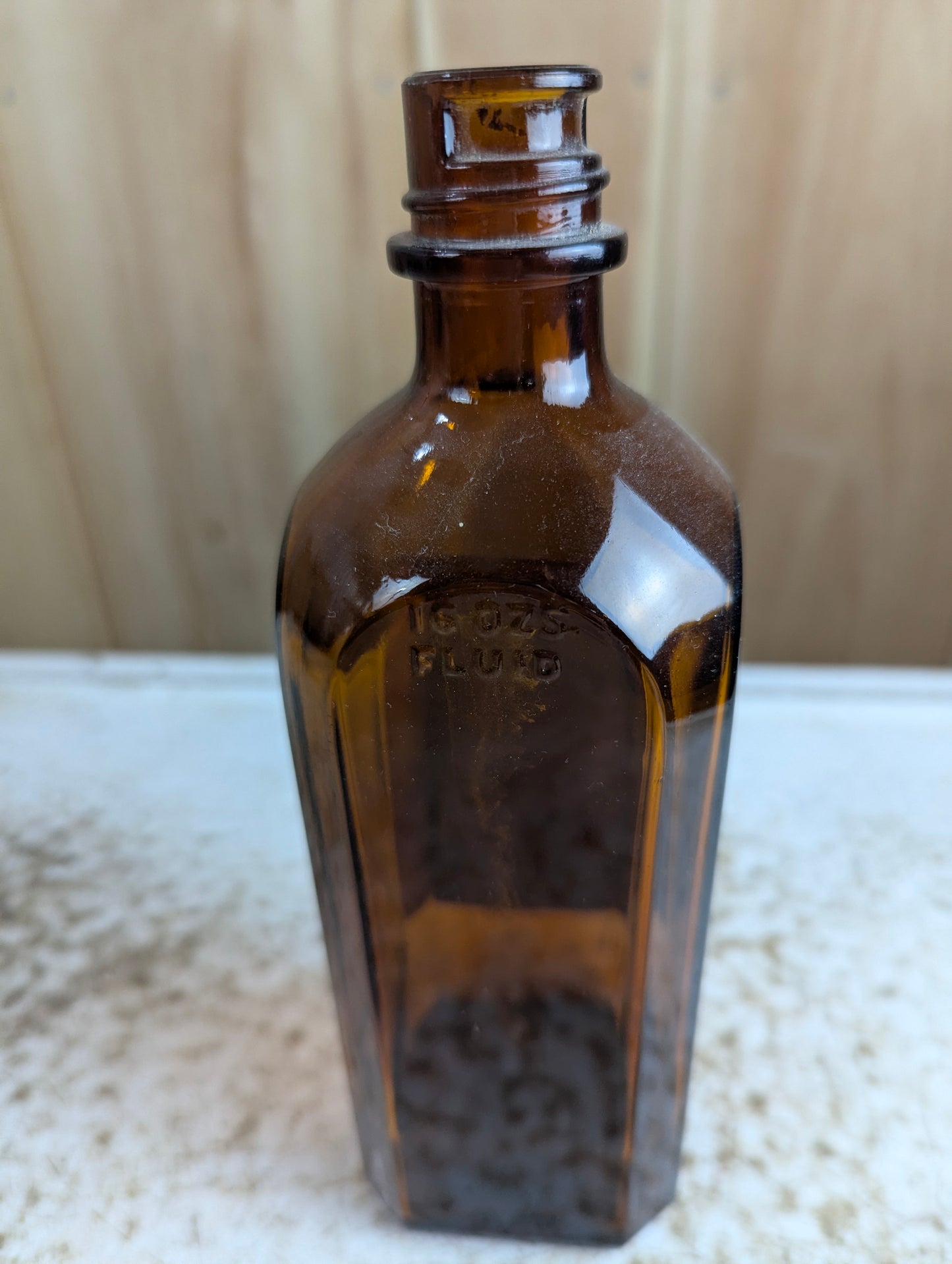 Vintage Ingram and Bell Rubbing Alcohol 16oz Amber Glass Medicine Bottle with Original Label
