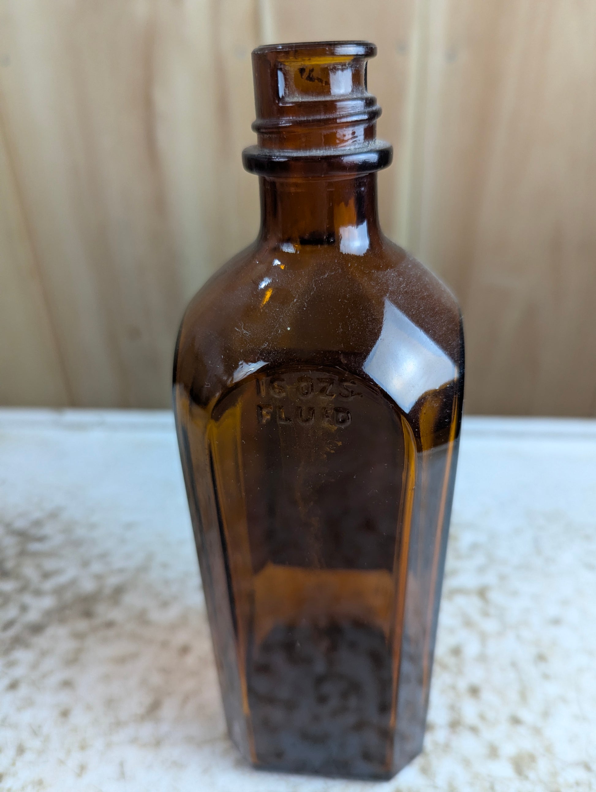 Vintage Ingram and Bell Rubbing Alcohol 16oz Amber Glass Medicine Bottle with Original Label