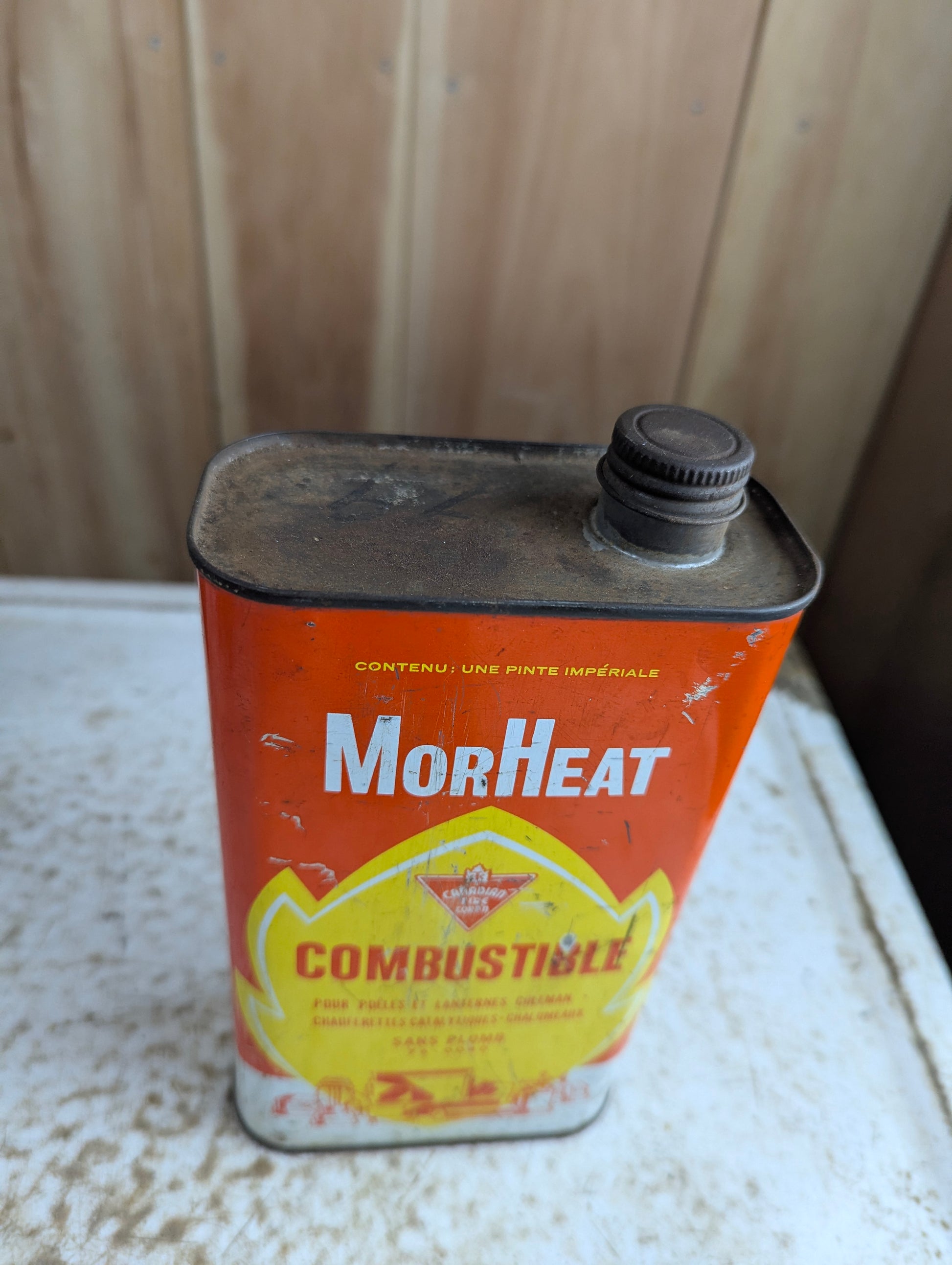 Vintage Canadian Tire MorHeat Fuel Pint Tin