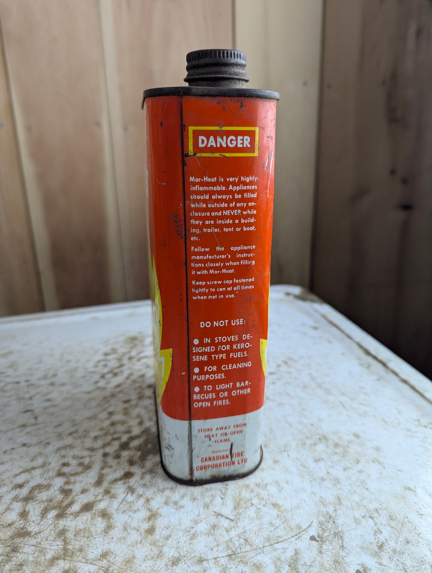 Vintage Canadian Tire MorHeat Fuel Pint Tin